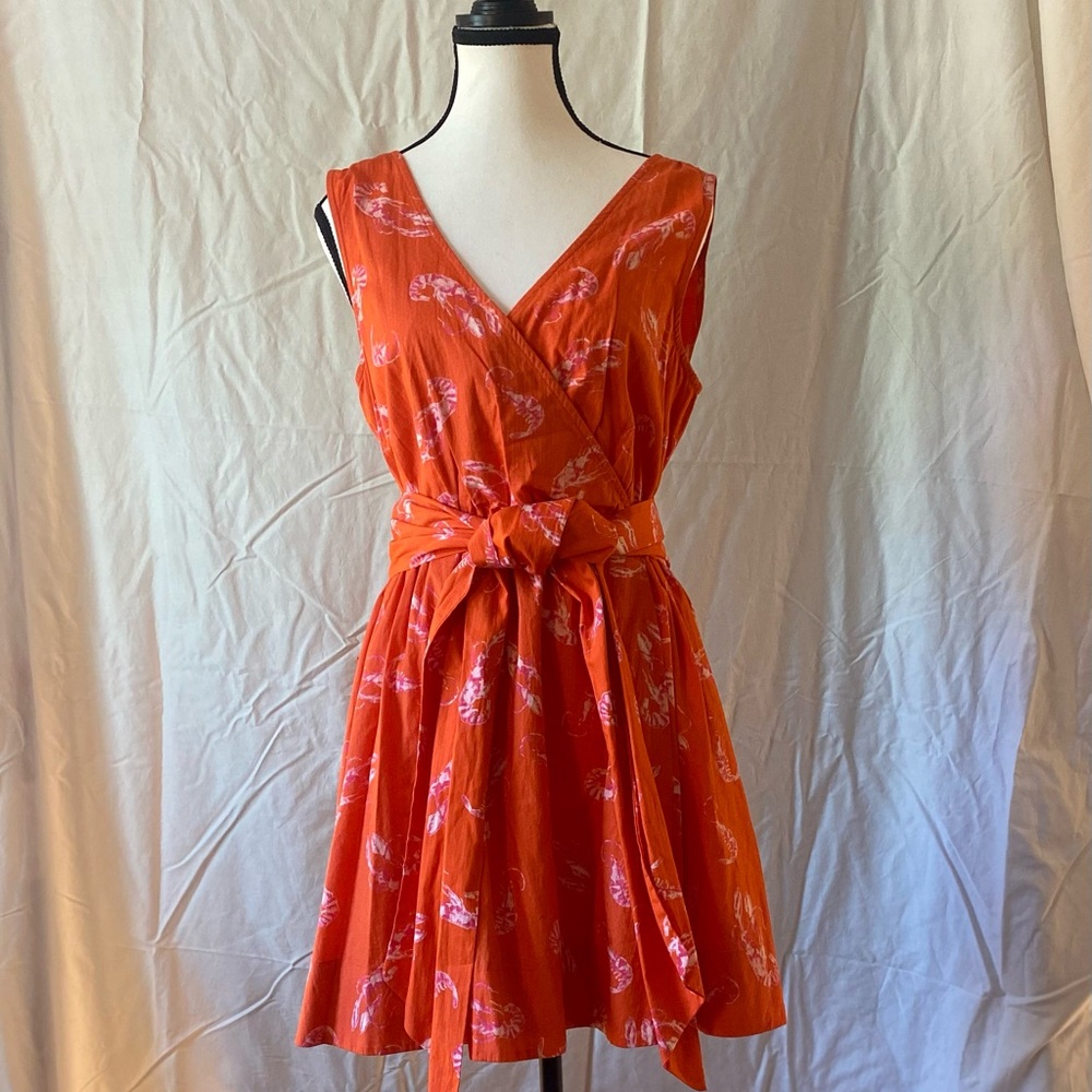 Anthropologie Maeve orange printed mini dress, size small